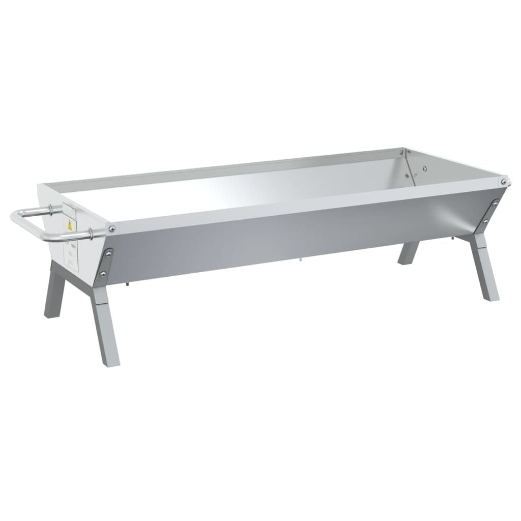 Grillplatte aus Edelstahl, Silber, 118 x 42 x 30,5 cm, Vidaxl