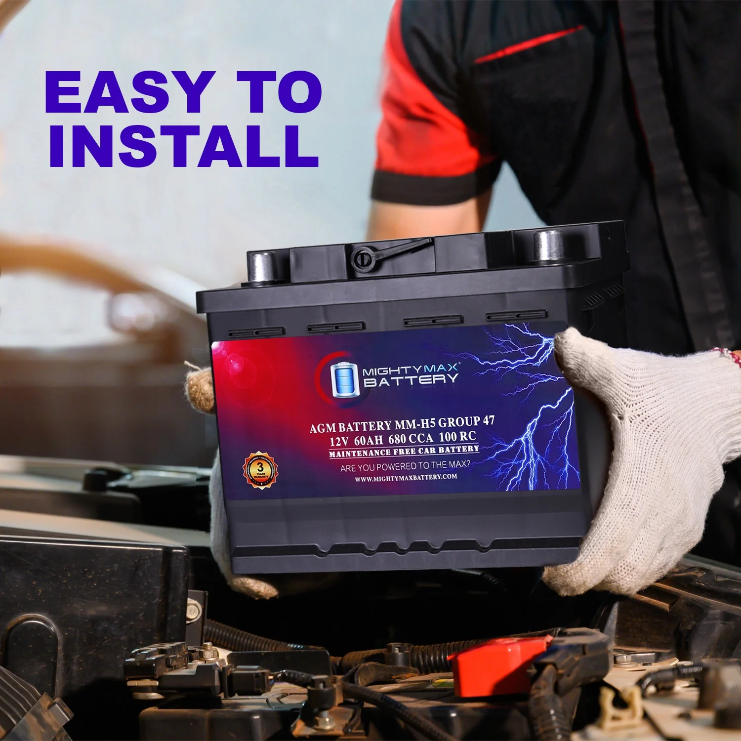 Udskiftningsbatteri MM-H5 Gruppe 47 12V 60Ah 100RC 680CCA – Kompatibel med Hyundai Accent 2014–2017