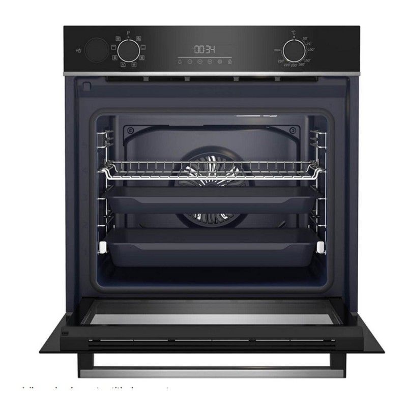 Beko Bbis13300xmse Backofen, schwarzes Glas, Dampffunktion