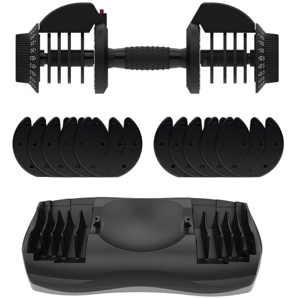 Ativafit justerbar håndvægt med vægtindstilling, håndtag og plader til hjemmegym – Bemærk: Enkelt enhed (71,5 lbs)