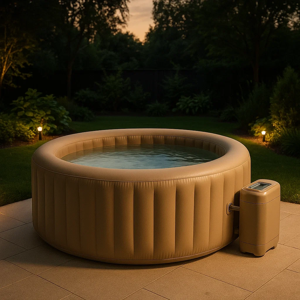 Spa gonflable rond beige 180 x 180 x 71 cm pour 4 personnes HFsDJAa341Zg
