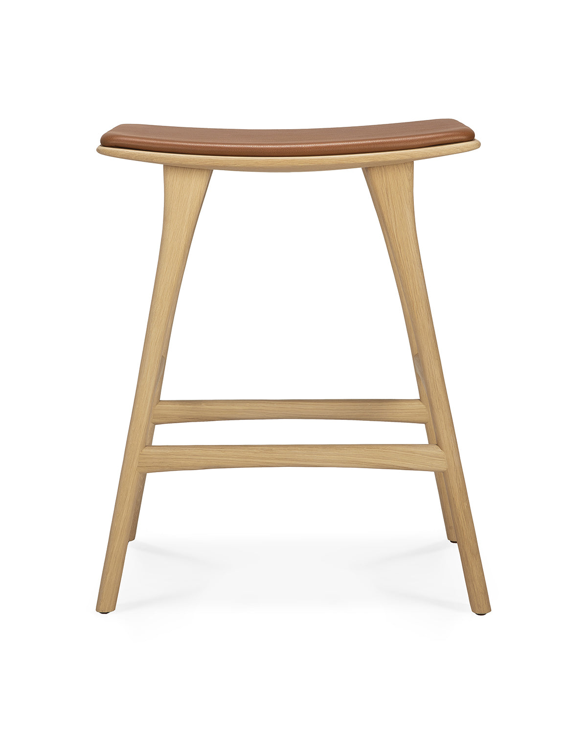 Taburete de mostrador Osso - Roble con asiento de cuero