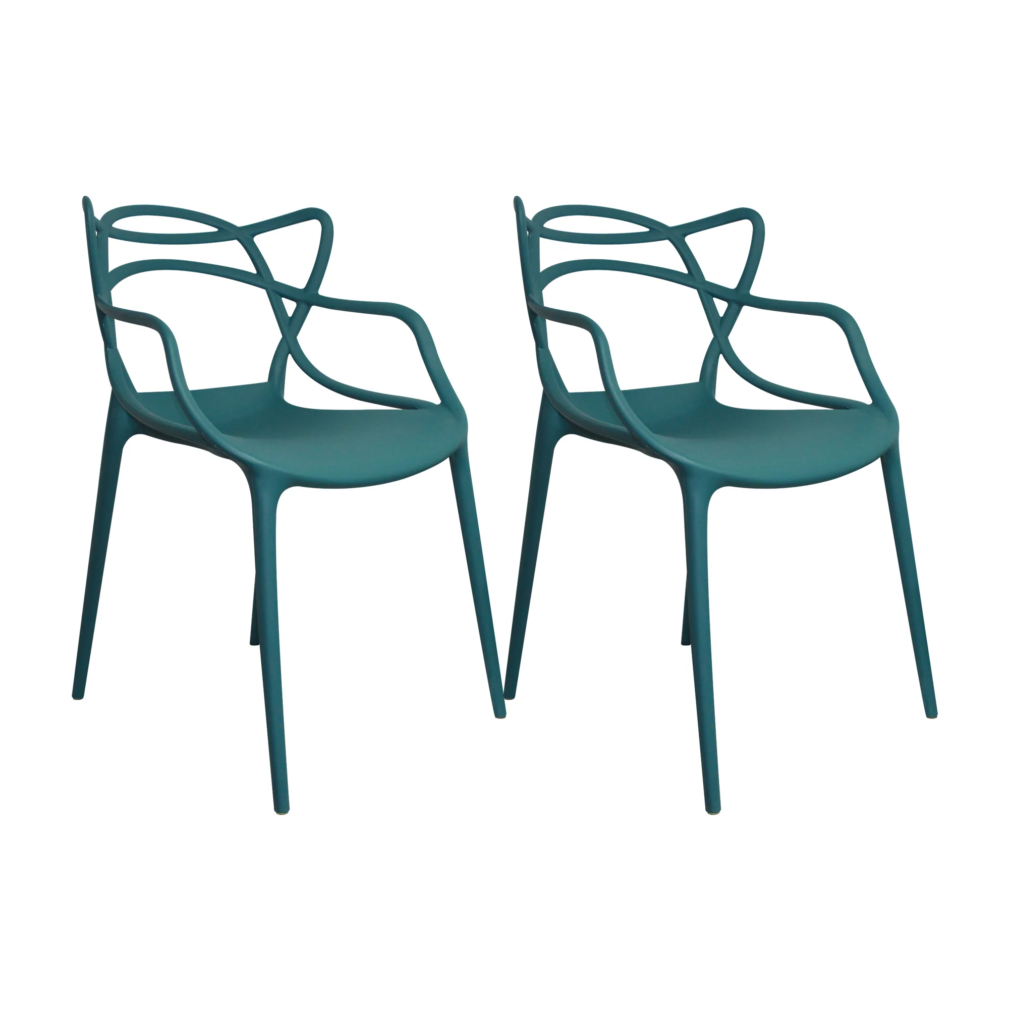 2025 Sæt x 2 Solna havestole 54 cm europæisk petrolblå med armlæn