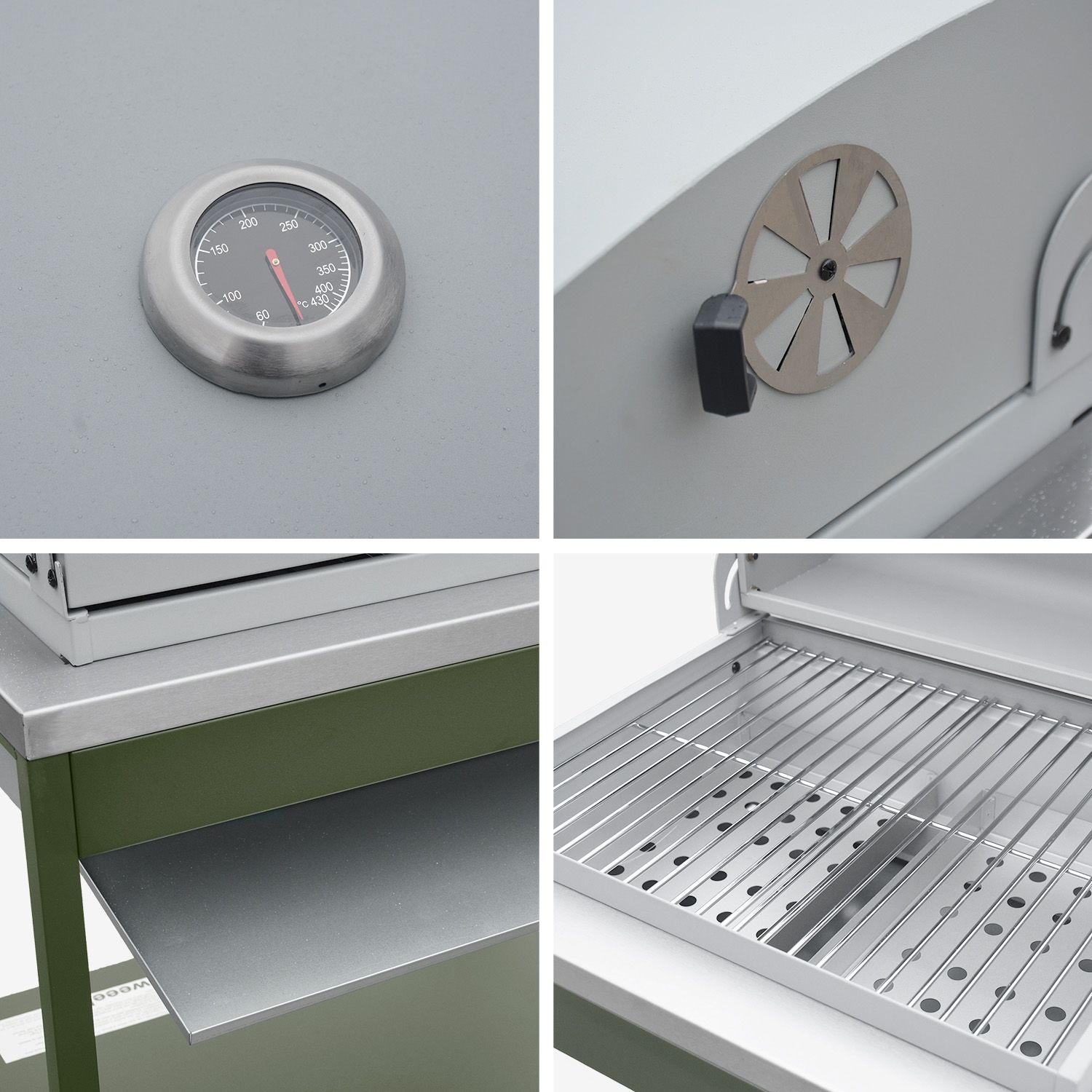 Holzkohlegrill, Edelstahl, Chromrost, 2