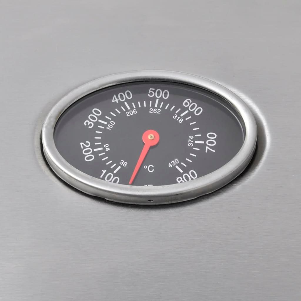 VidaXL Gasgrill mit 4+1 Grillzonen, Schwarz und Silber