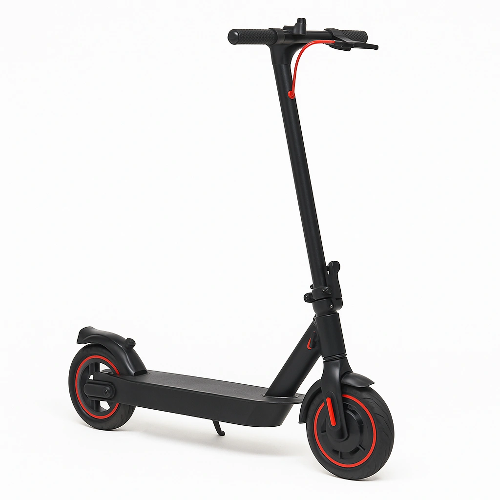 Trottinette enfant en acier noir et rouge