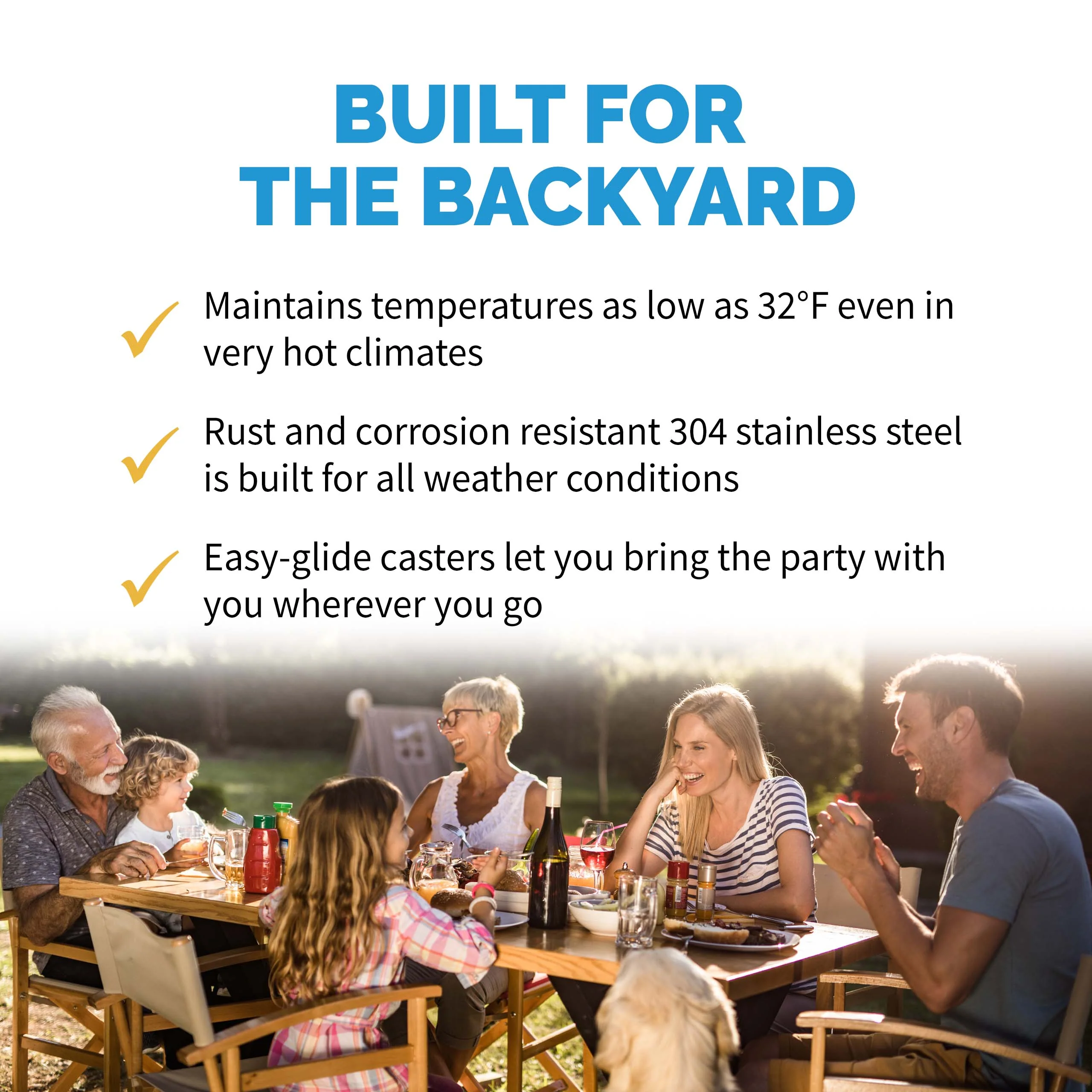 2025 Newair® udendørs indbygget køleskab – 90 dåser – 15 tommer