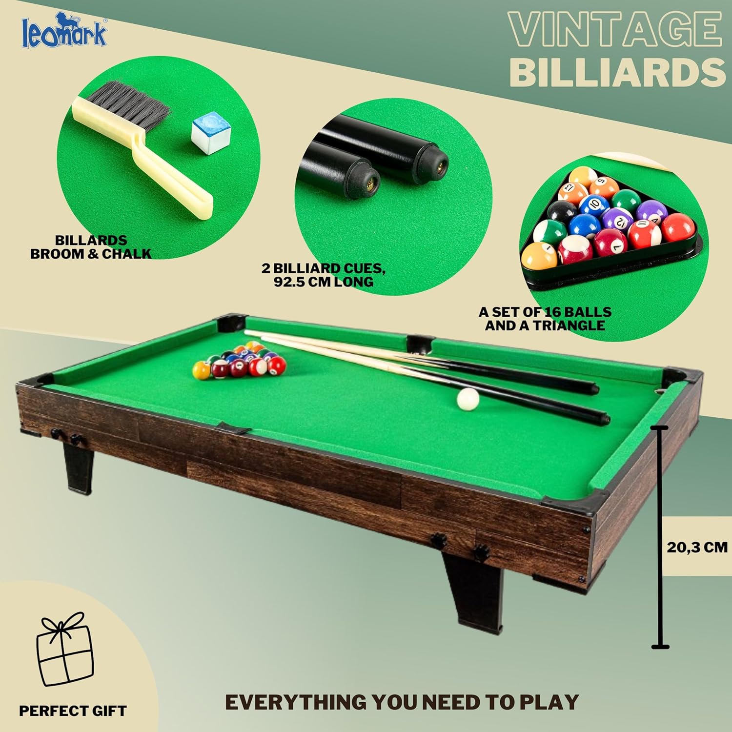 Leomark Spieltisch aus Holz für Kinder und Erwachsene | Spielspaß zu Hause oder auf Partys, Familienunterhaltung | Stabil, lehrreich und einfach aufzubauen