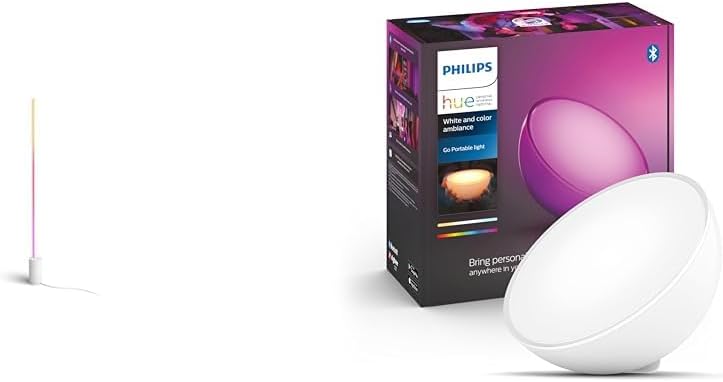 Philips Hue – Smarte Stehlampe, Hue Signe, Farbverlauf-LED-Stehlampe, Weiß- und Farblicht, kompatibel mit Alexa und Google Home, Weiß