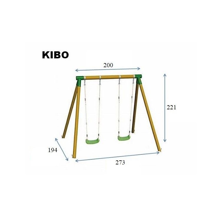 Masgames Kibo XL Runde Doppelschaukel aus Holz