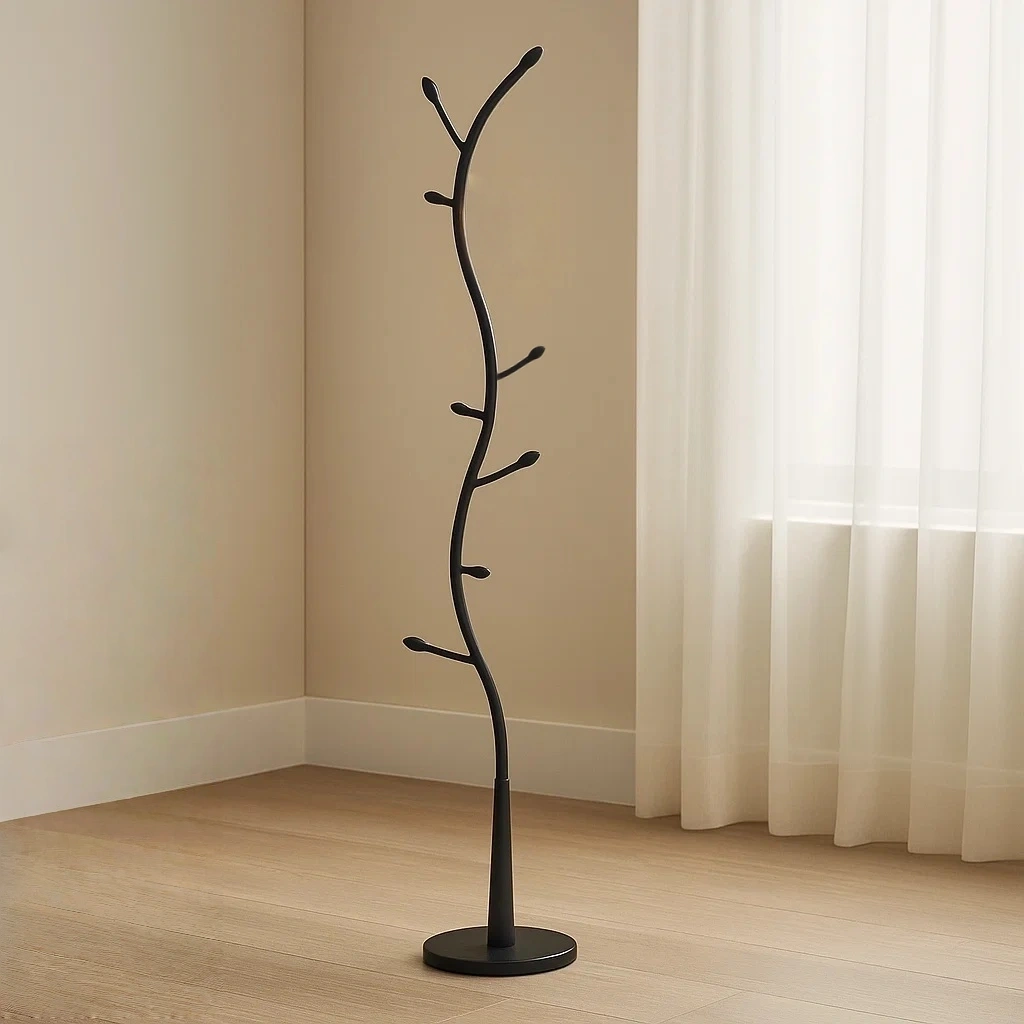 Porte-manteau sur pied, noir, en métal, idéal pour une chambre, diamètre 31 x hauteur 180 cm