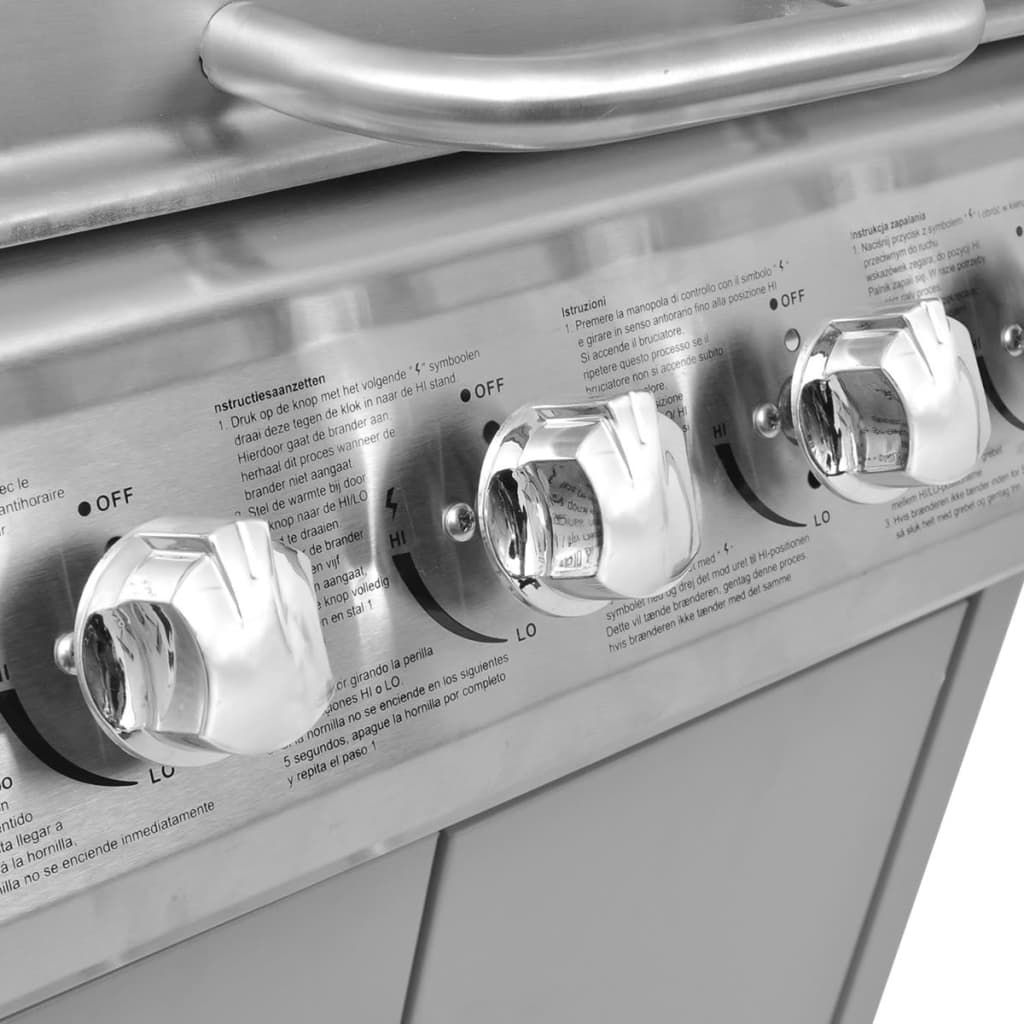 Vidaxl Gasgrill mit 4+1 Brennern, Silber