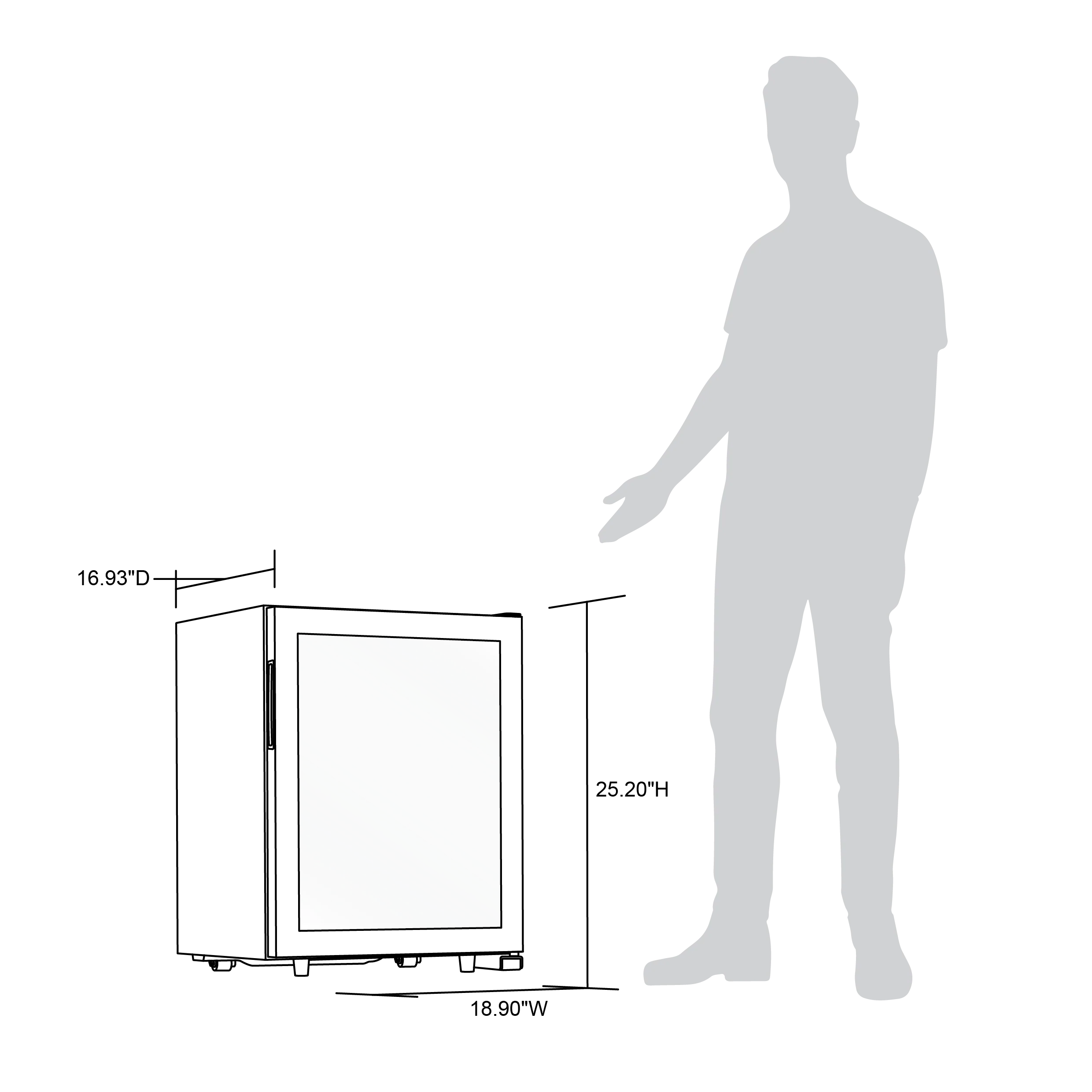 2025 Newair® Fritstående vinkøleskab i rustfrit stål – 23 flasker – 18,9
