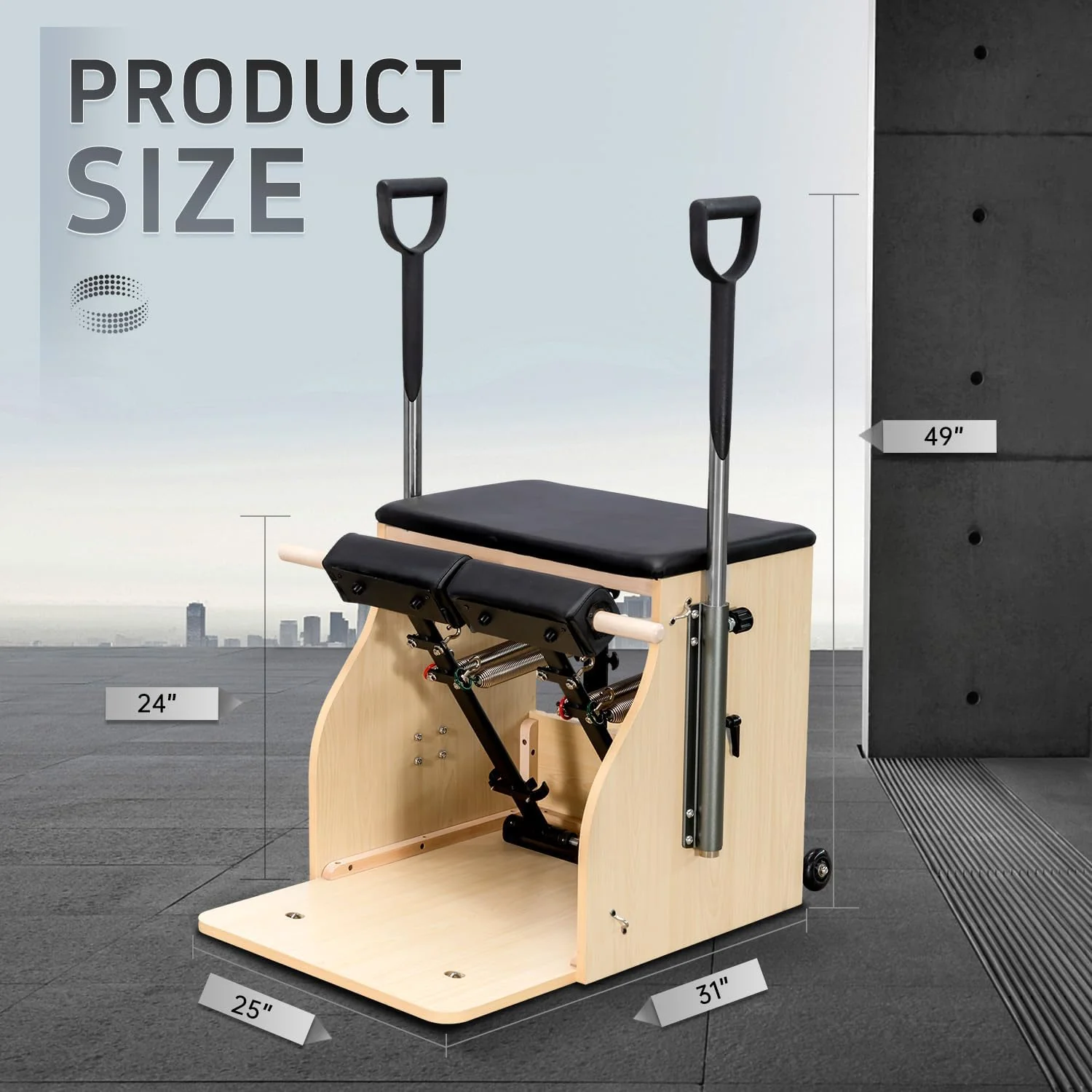 Pilates Chair, Split-Pedal Stability Combo Chair with Handles,Pilates Reformer Machine,Pilates Equipment for Home Or Studio Use