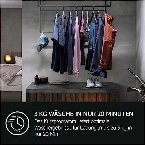 Waschmaschine der AEG ProSteam 7000 Serie (Modelljahr 2025): Erfrischende Dampffunktion. 9 kg Fassungsvermögen. Leiser Betrieb. Automatische Beladungserkennung. 20 % Wasserersparnis. Wäschezuführungsfunktion. Wasserstoppfunktion. Schleuderdrehzahl 14