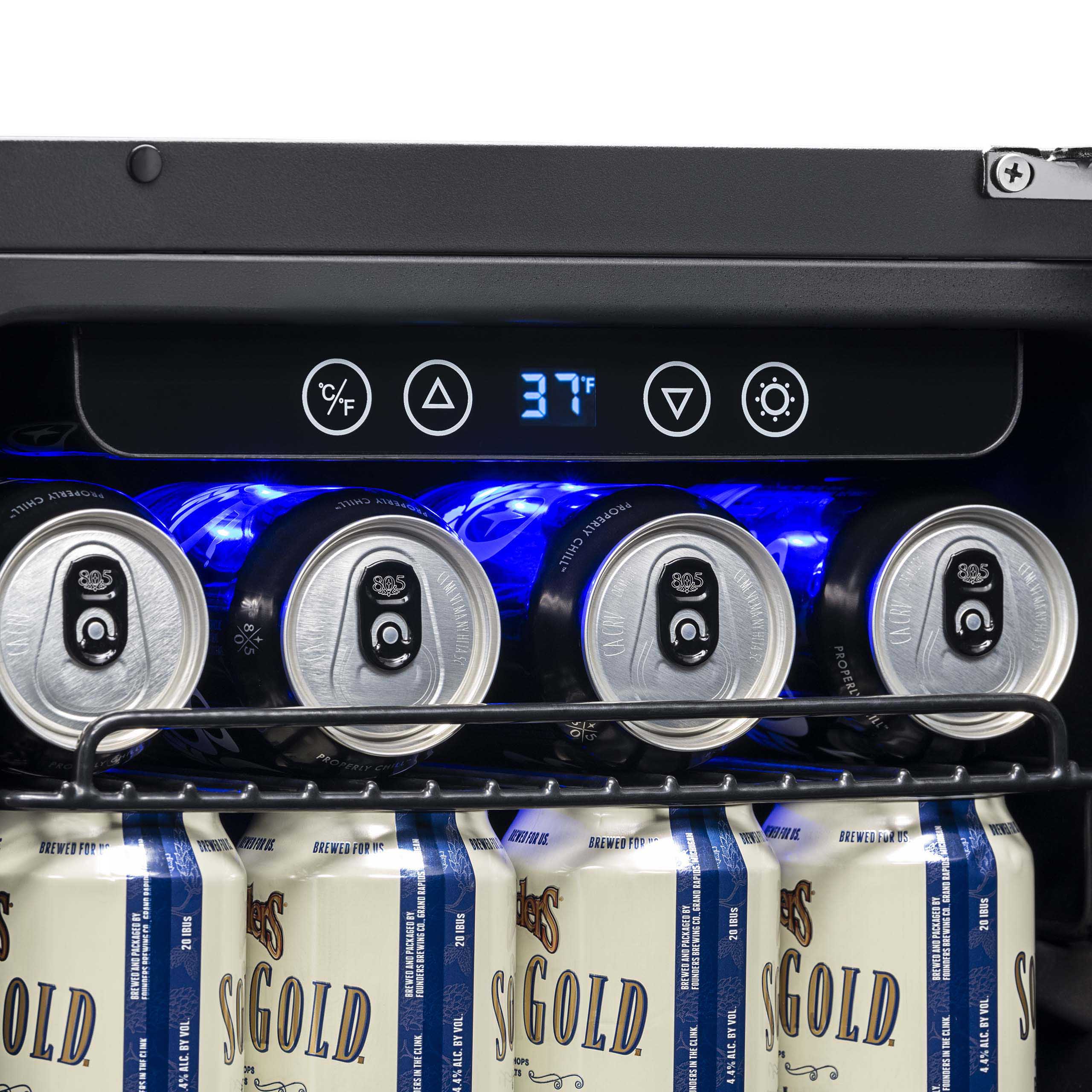 Newair® Einbau-Getränkekühlschrank 2025, Schwarz – 96 Dosen – 38 cm (15 Zoll)