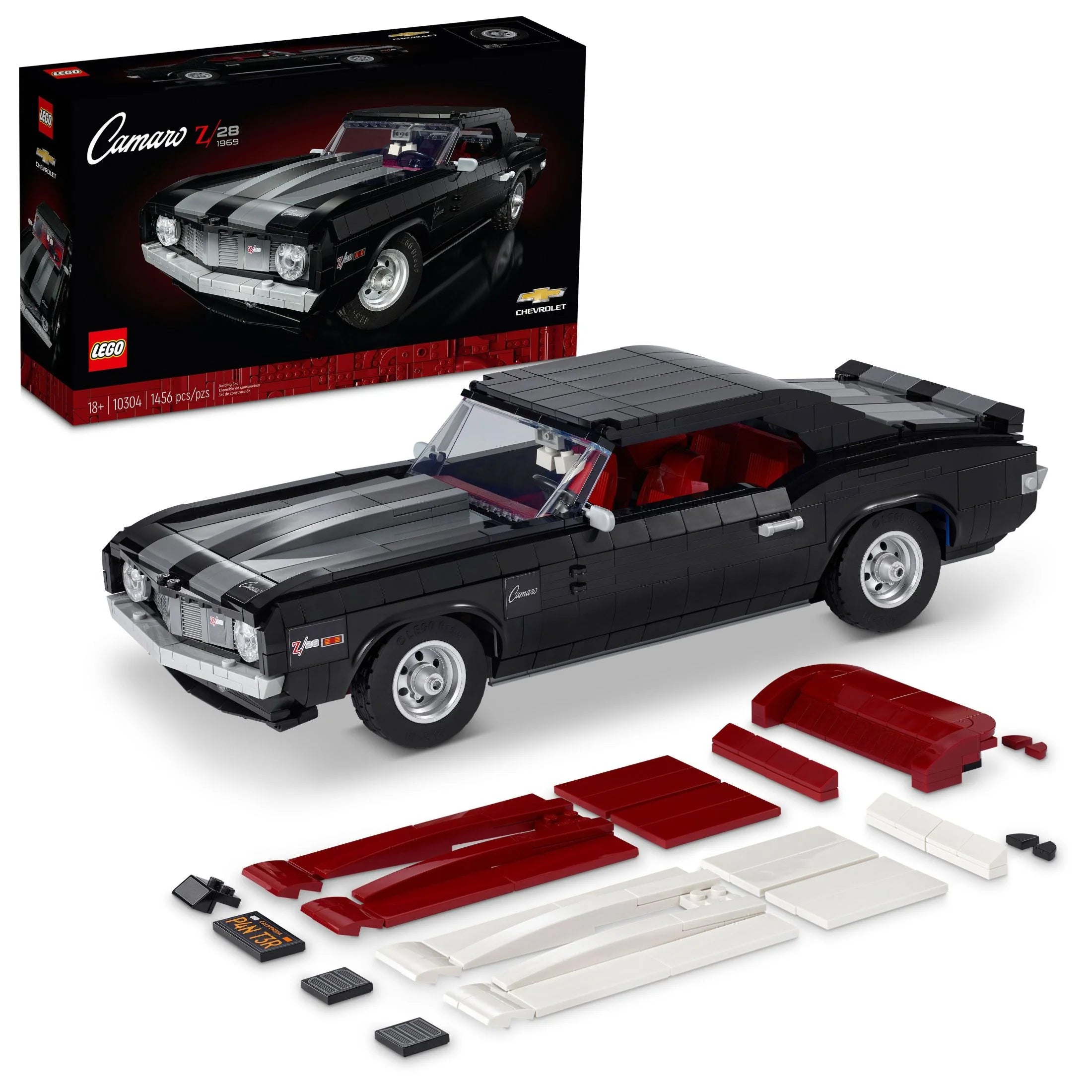LEGO Icons Chevrolet Camaro Z28 10304 – Tilpasseligt klassisk bilbyggesæt til voksne, amerikansk vintage sportsvogn, god gaveidé