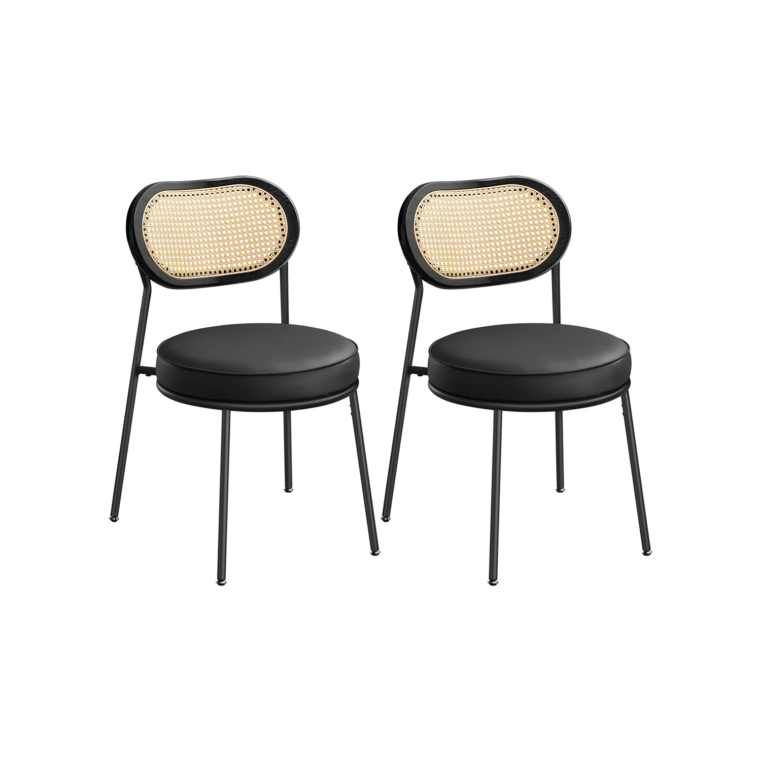 Set aus 2 Esszimmerstühlen mit Bobo PE Rattan-Rückenlehne