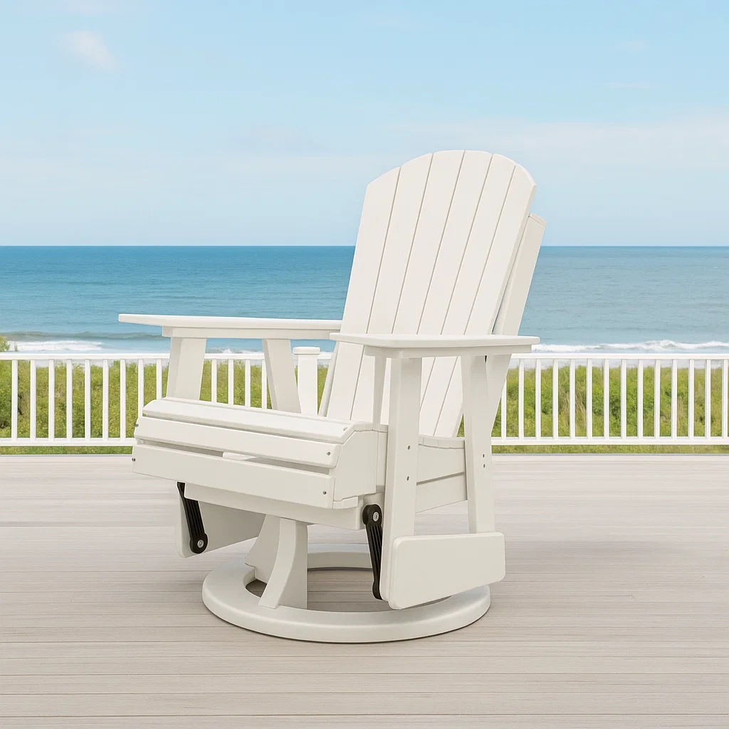 Chaise Adirondack blanche en plastique pour jardin, 78 x 78 x 106 cm