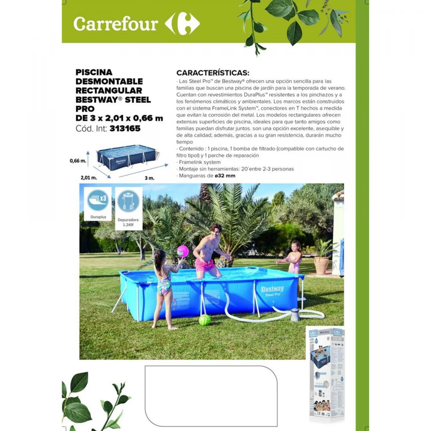 Röhrenpool 300x201x66 cm Bestway