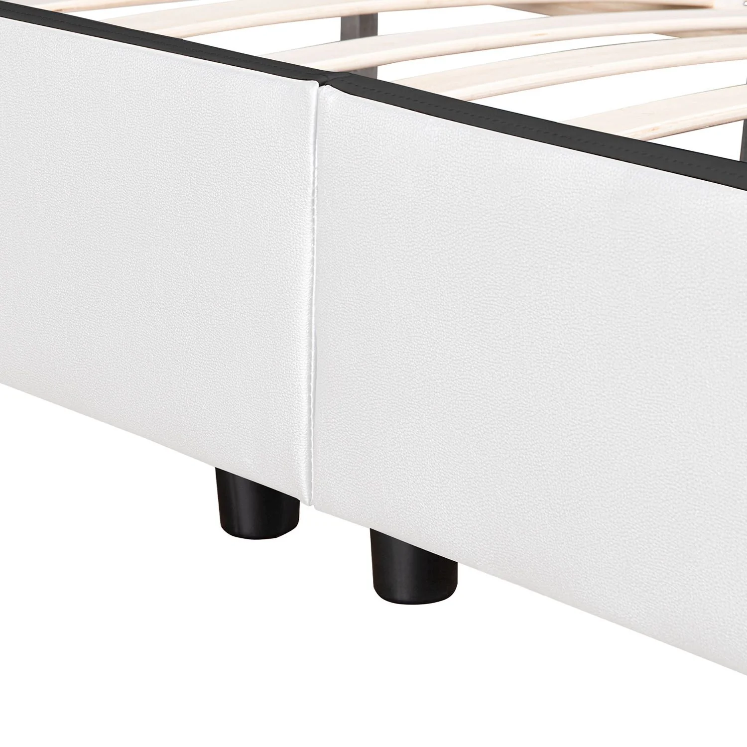 Lit capitonné Séville 2025, 140 x 200 cm, blanc