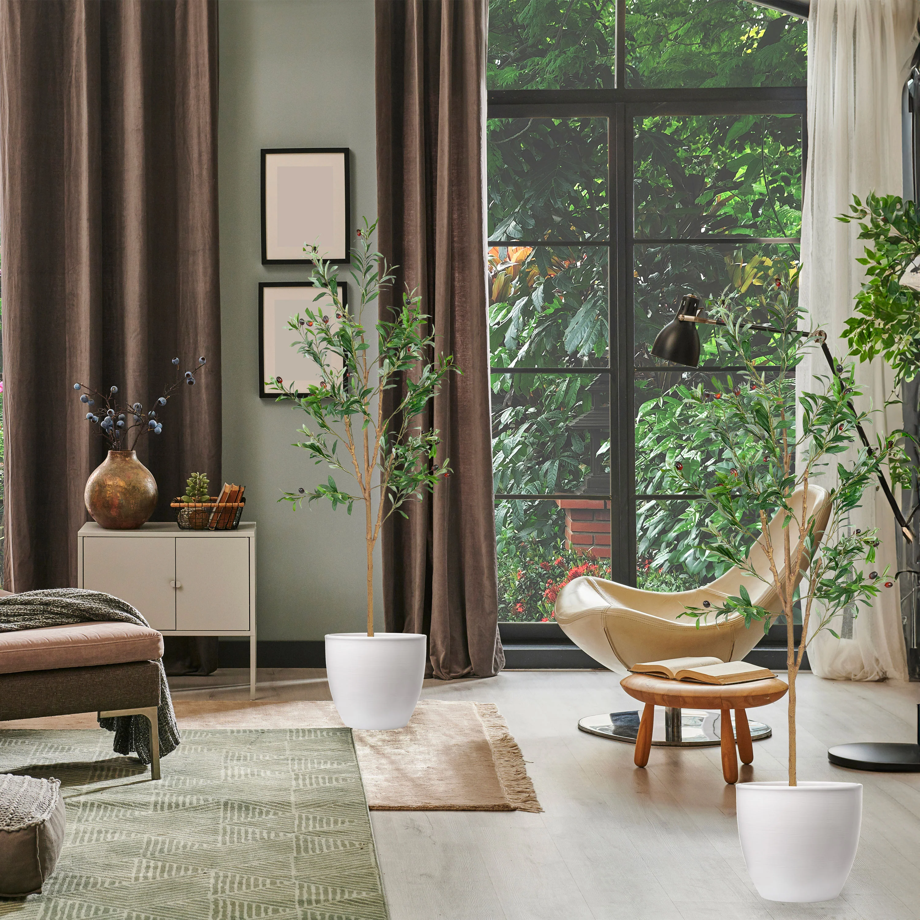 Olivier artificiel en pot 2025 avec feuilles en soie par Sunnydaze