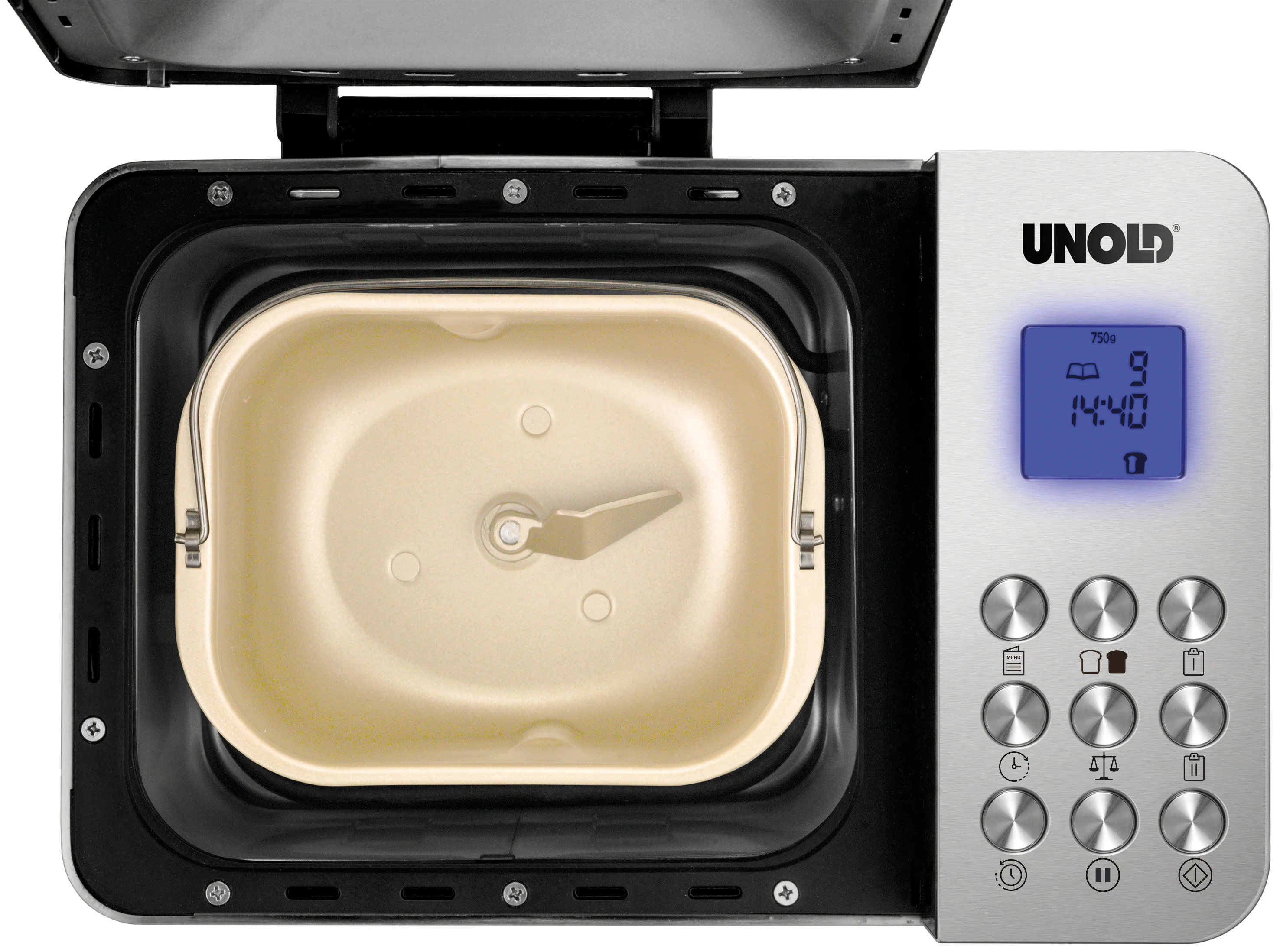 2025 Backmeister® Edel brødmaskine i rustfrit stål. 550 W. 16 automatiske programmer.