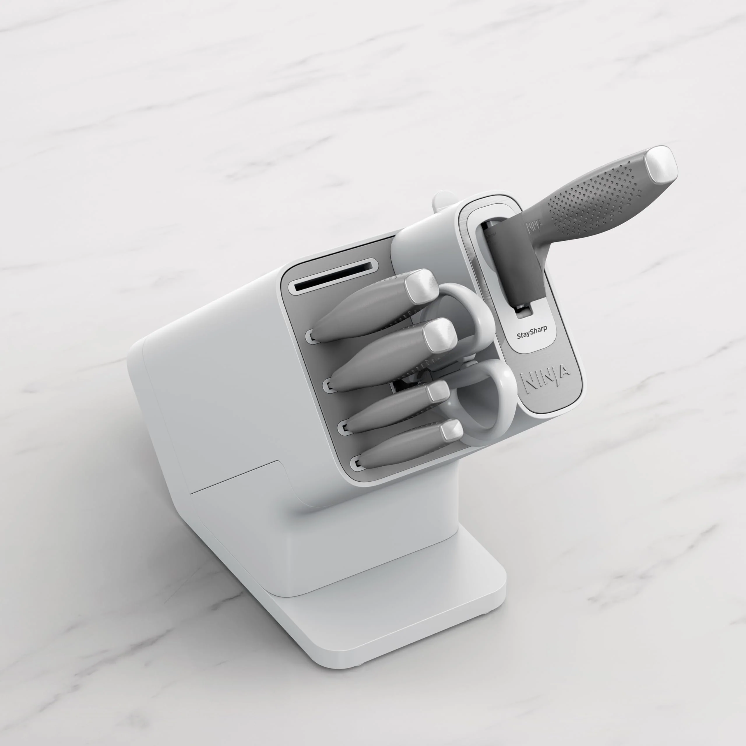 2025 Ninja Foodi MAX Dual Zone Airfryer. 9,5 L kobber/sort. AF400EUCP + Ninja StaySharp hvidt knivsæt. K62006EUWH + Ninja Foodi ZEROSTICK 28 cm stegepande i rustfrit stål. C60028EU