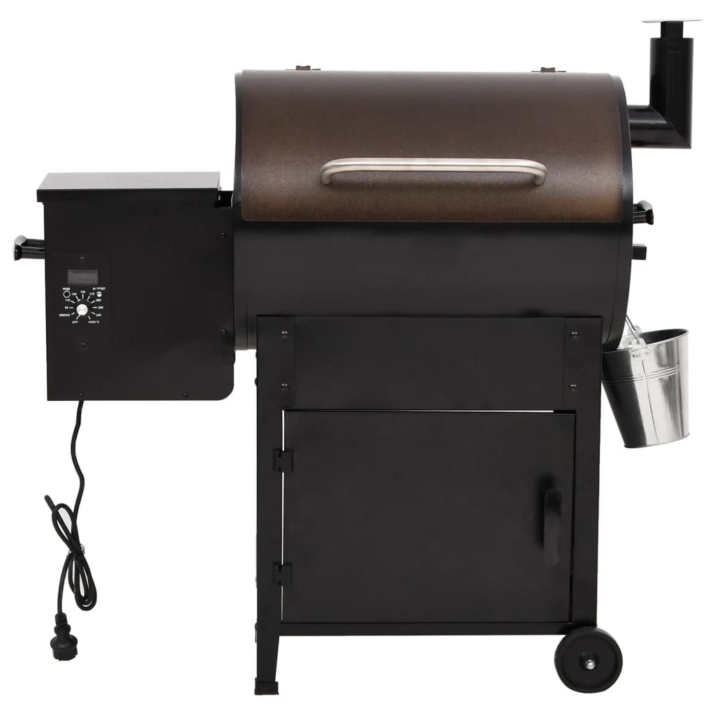 Pelletgrill mit Kamin, Schwarzguss, 104 cm, Vidaxl