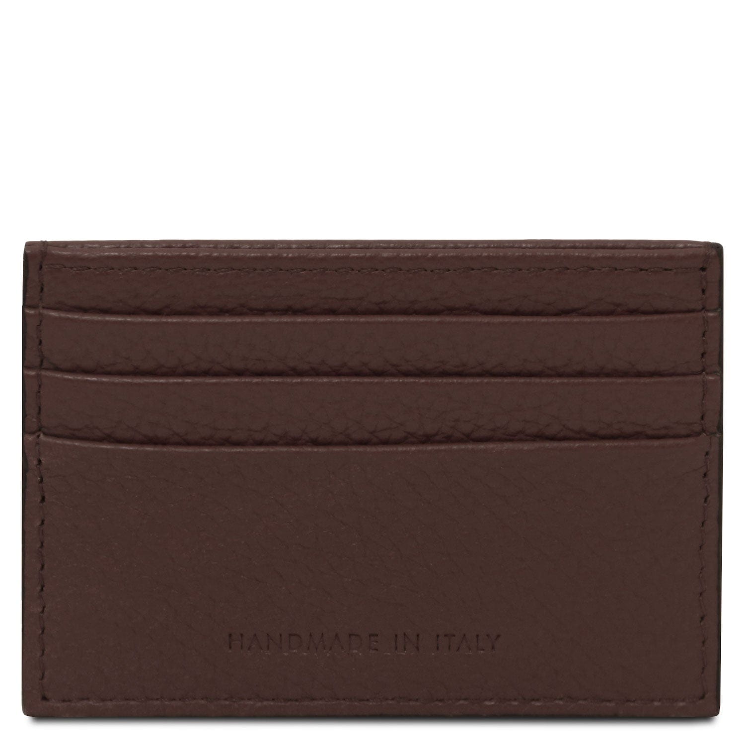 Leather card holder - 6 cards, pebbled leather | TL142472
