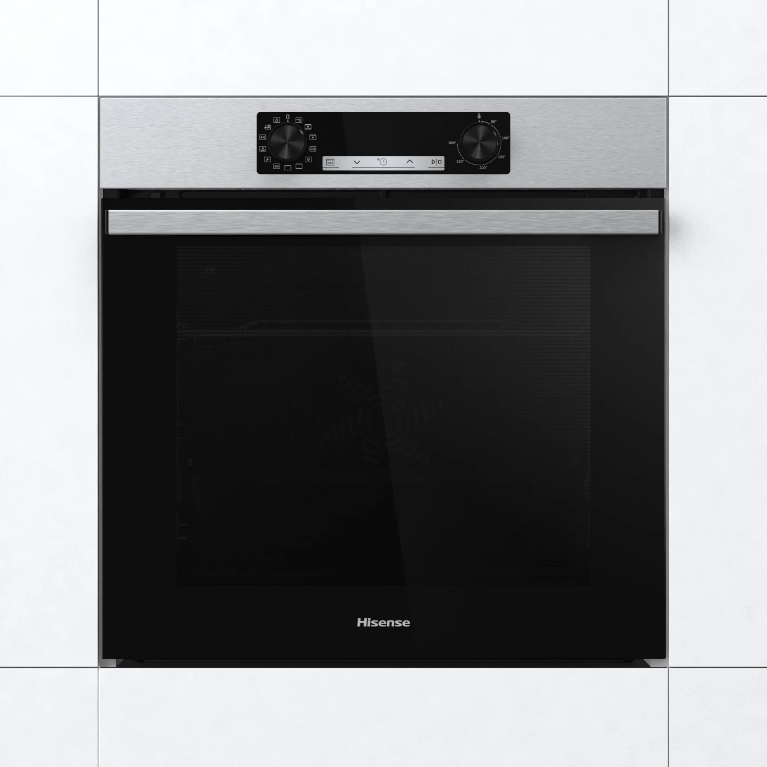 Hisense BI64213E14PX Multifunktionsbackofen, 3,5 kW, 77 l, Klapptür, 4 Kochfunktionen, Energieeffizienzklasse A+ – Edelstahl
