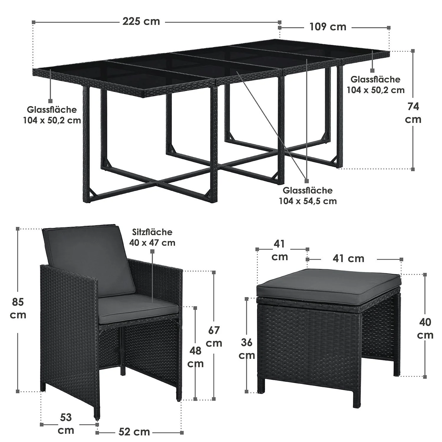 Ensemble de salon Baracoa L en polyrotin 2025