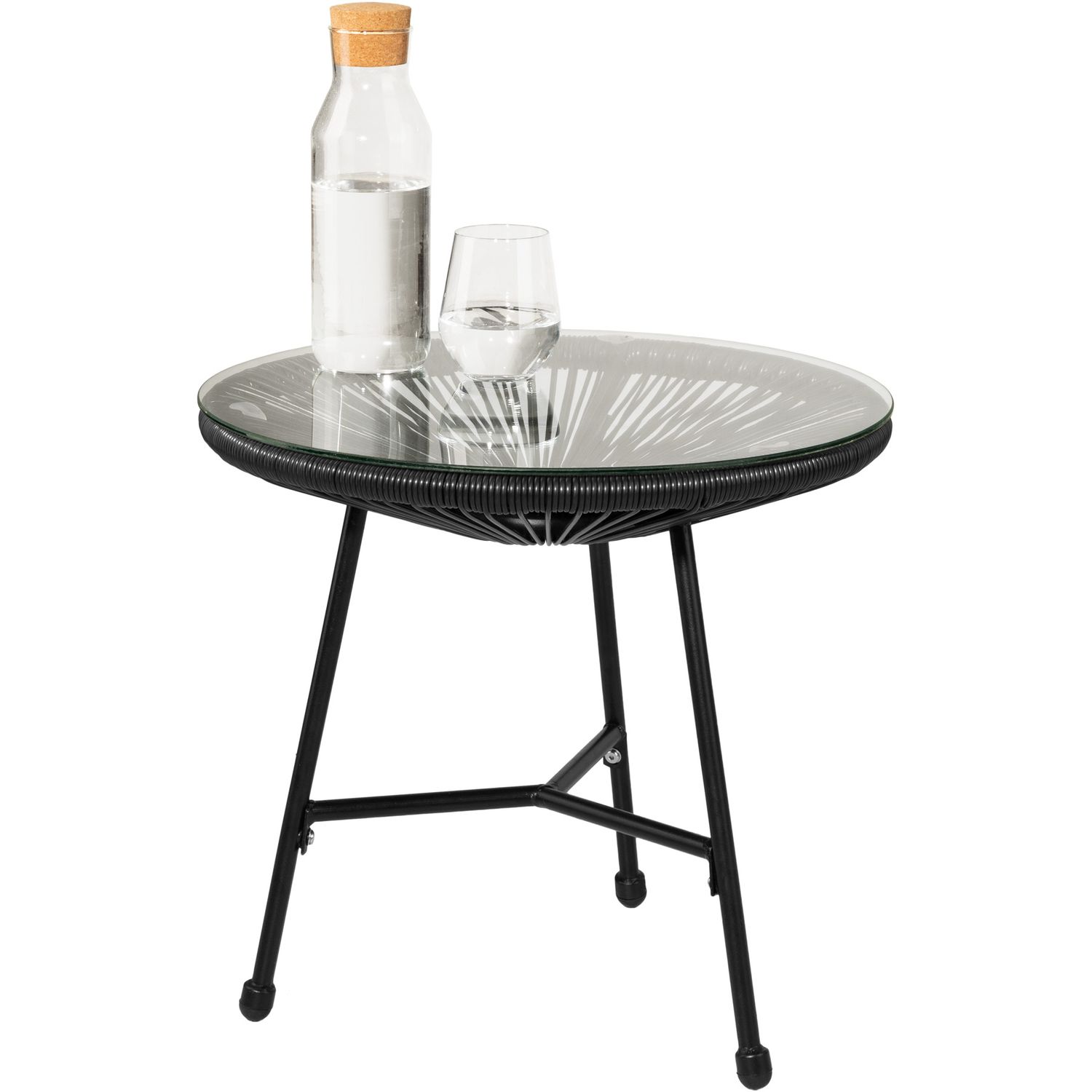 2er-Set Santana-Stühle mit Tisch – Schwarz