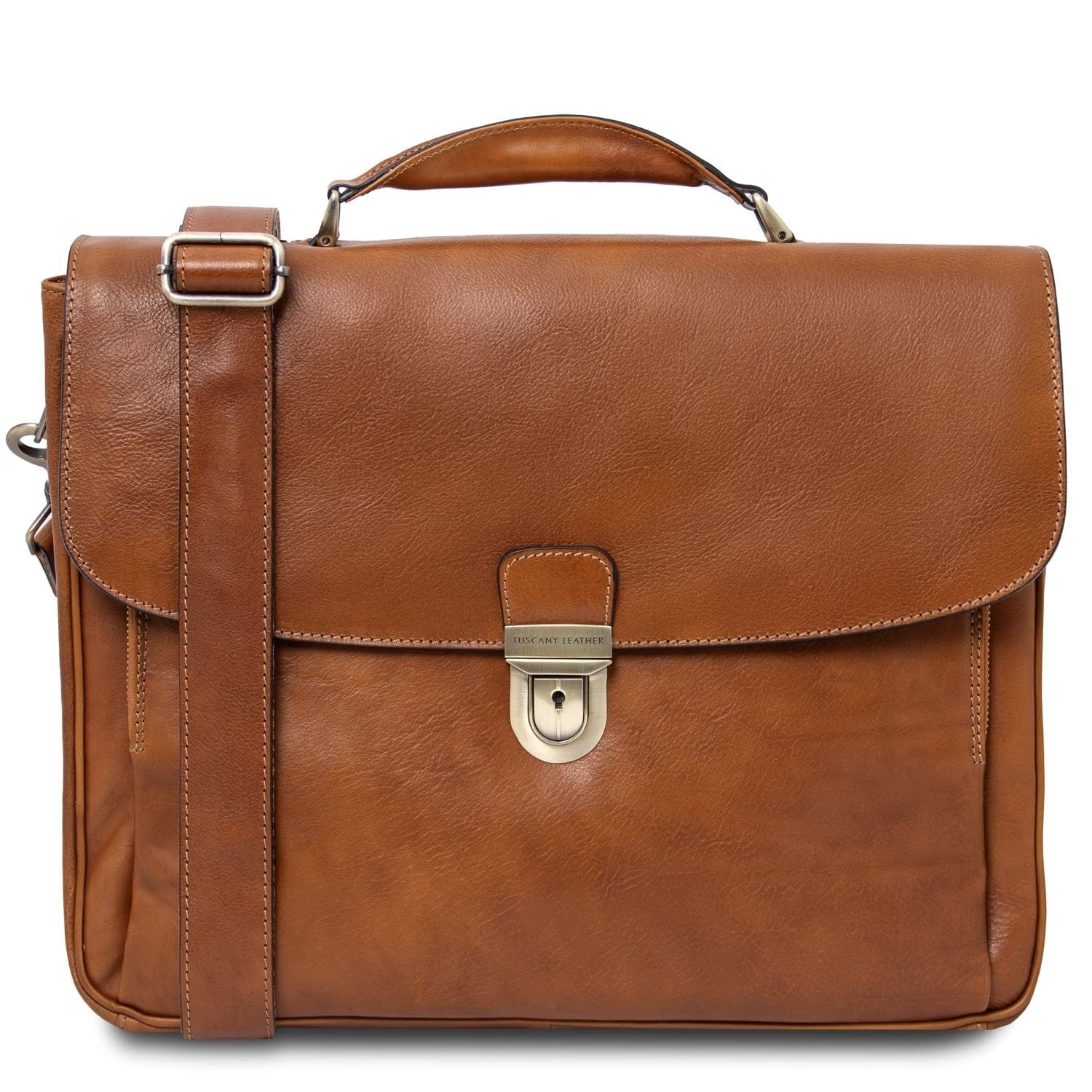 Alessandria - Matte leather multi compartment laptop briefcase | TL142067