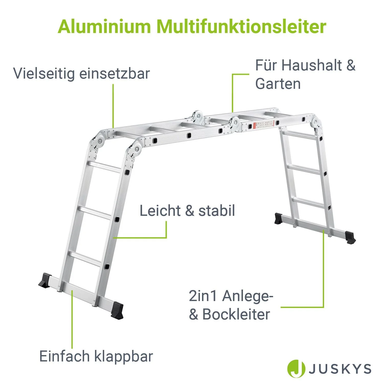2025 Multifunktionale Aluminiumleiter 3,6 m – Vielseitig, stabil und kompakt