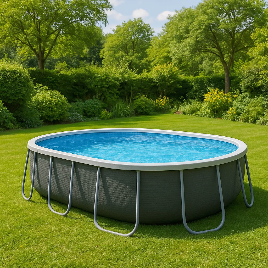 Piscine tubulaire ovale Oui Piscine tubulaire en PVC et acier 488x305x107 cm qiumUes605Yb