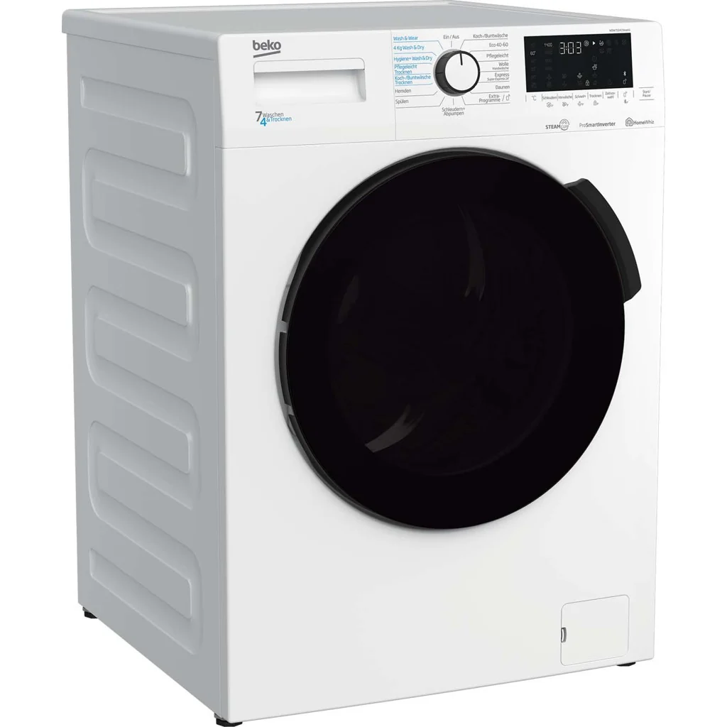 Beko WDW75141 Steam1 Waschtrockner (Modelljahr 2025) mit XL-Tür. 1400 U/min. Mit Dampffunktion.
