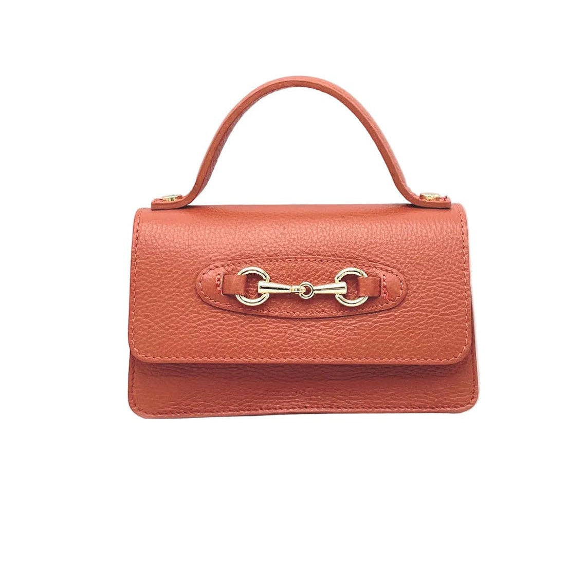 Sofia Leather Horse Bit Handbag with Chain Strap