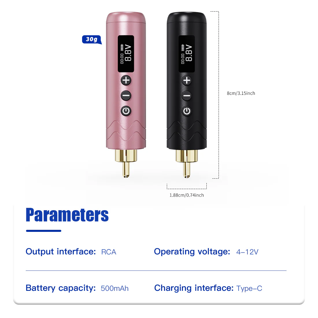 Mast Tour2 Akku-Set für kabellose Tätowiermaschinen im Stiftformat