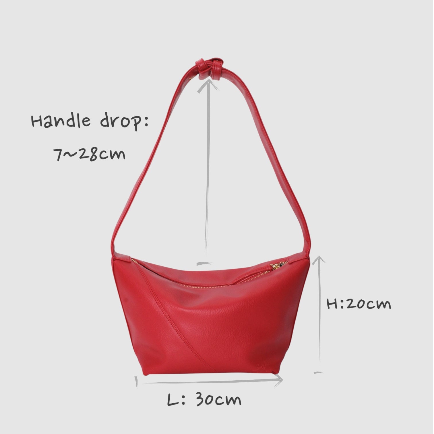 Evy - Vegan Cactus Leather Shoulder Bag - Red