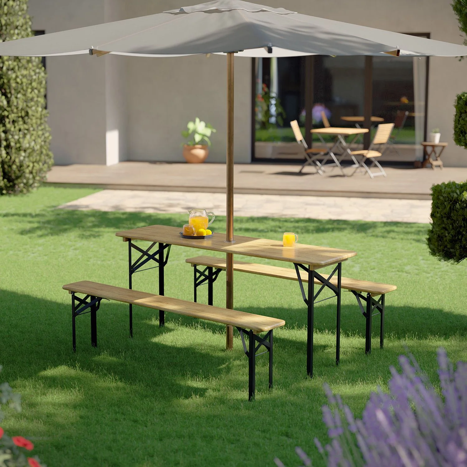 2025 Bichl 3-teiliges klappbares Partymöbelset aus Holz