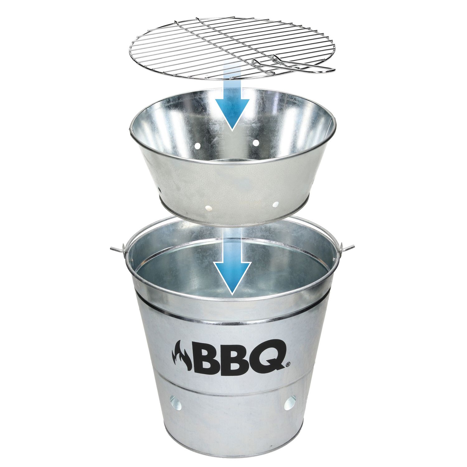 Grillwürfel mit Rost und Tragegriff Ø25cm Silber ECD Deutschland