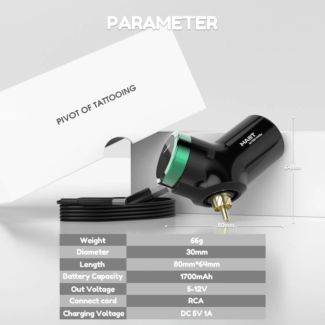 Mast T3 Kabelloser Akku für Tattoos