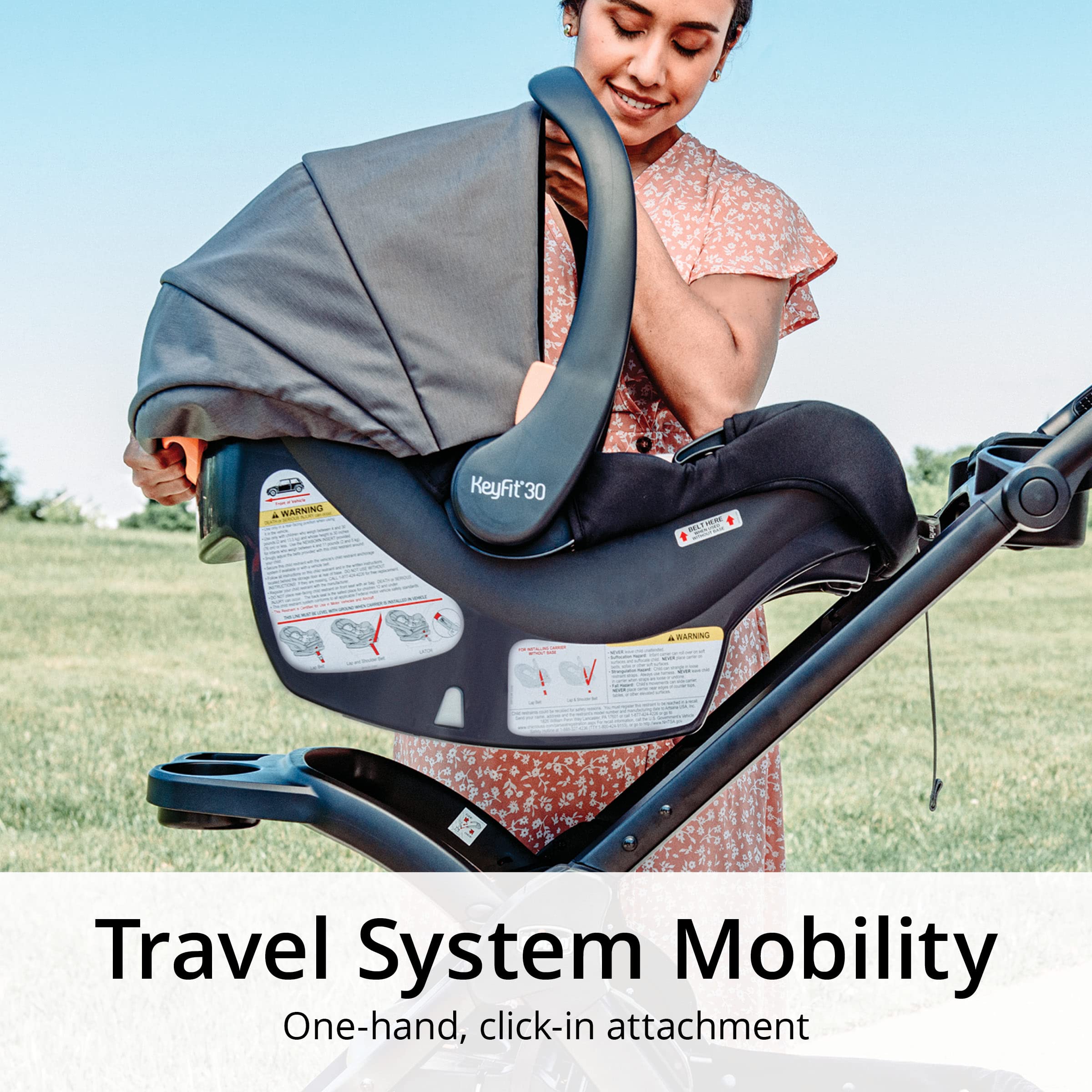 Chicco ClearTex® Kinderwagen, kompatibel mit rückwärtsgerichteten Autositzen