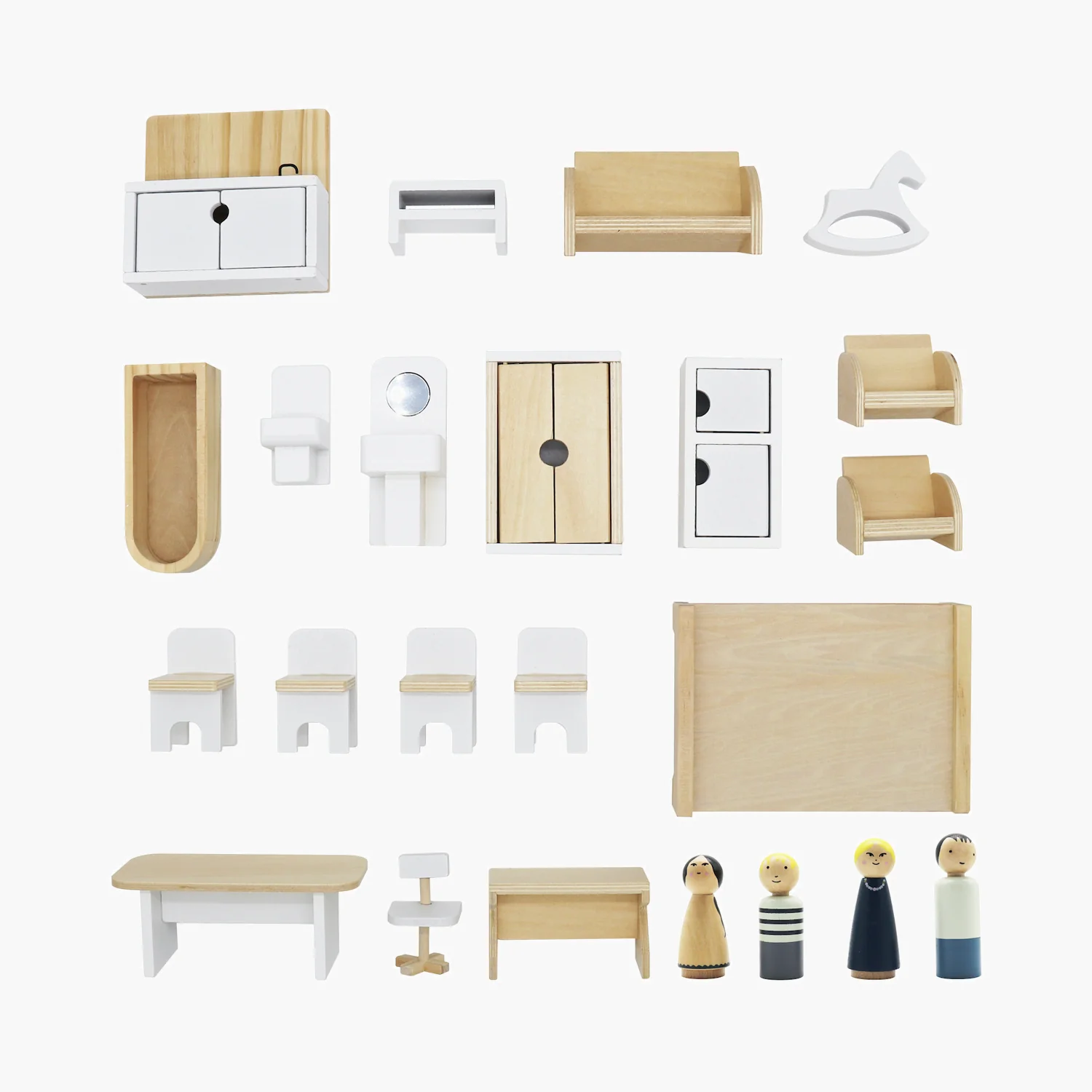 2025 Agustina flerfarvet trædukkehus til børn