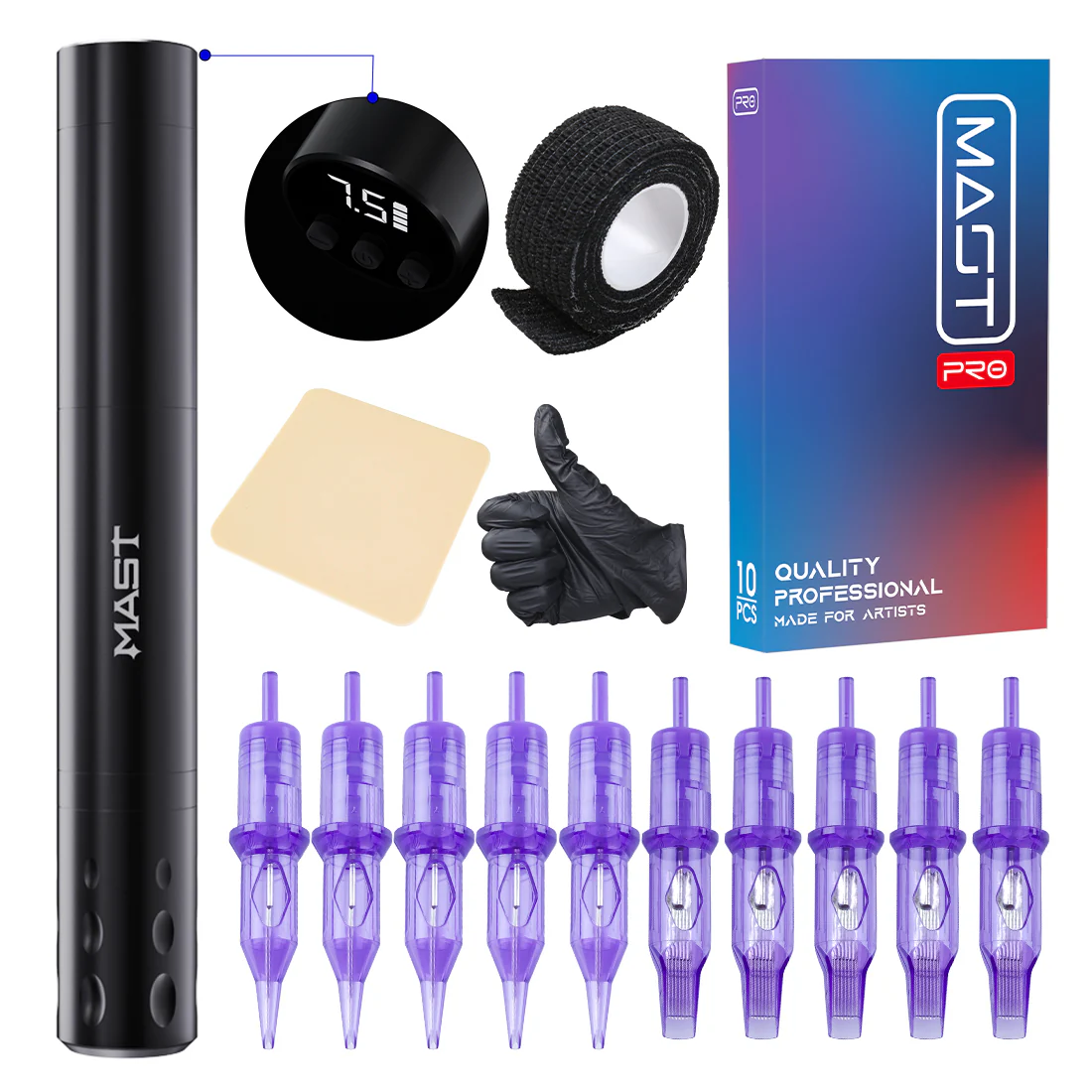 Mast Tour Fly trådløs tatoveringsmaskinesæt