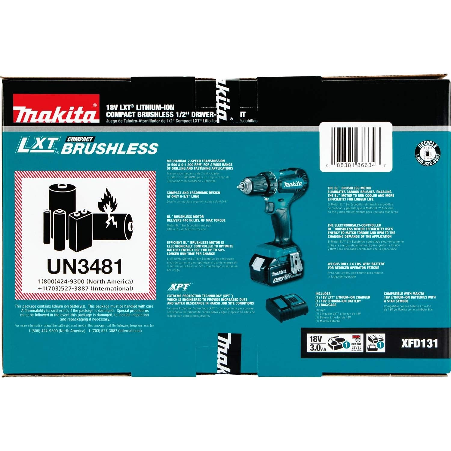 Kit perceuse-visseuse sans fil Makita XFD131 18 V LXT 1/2