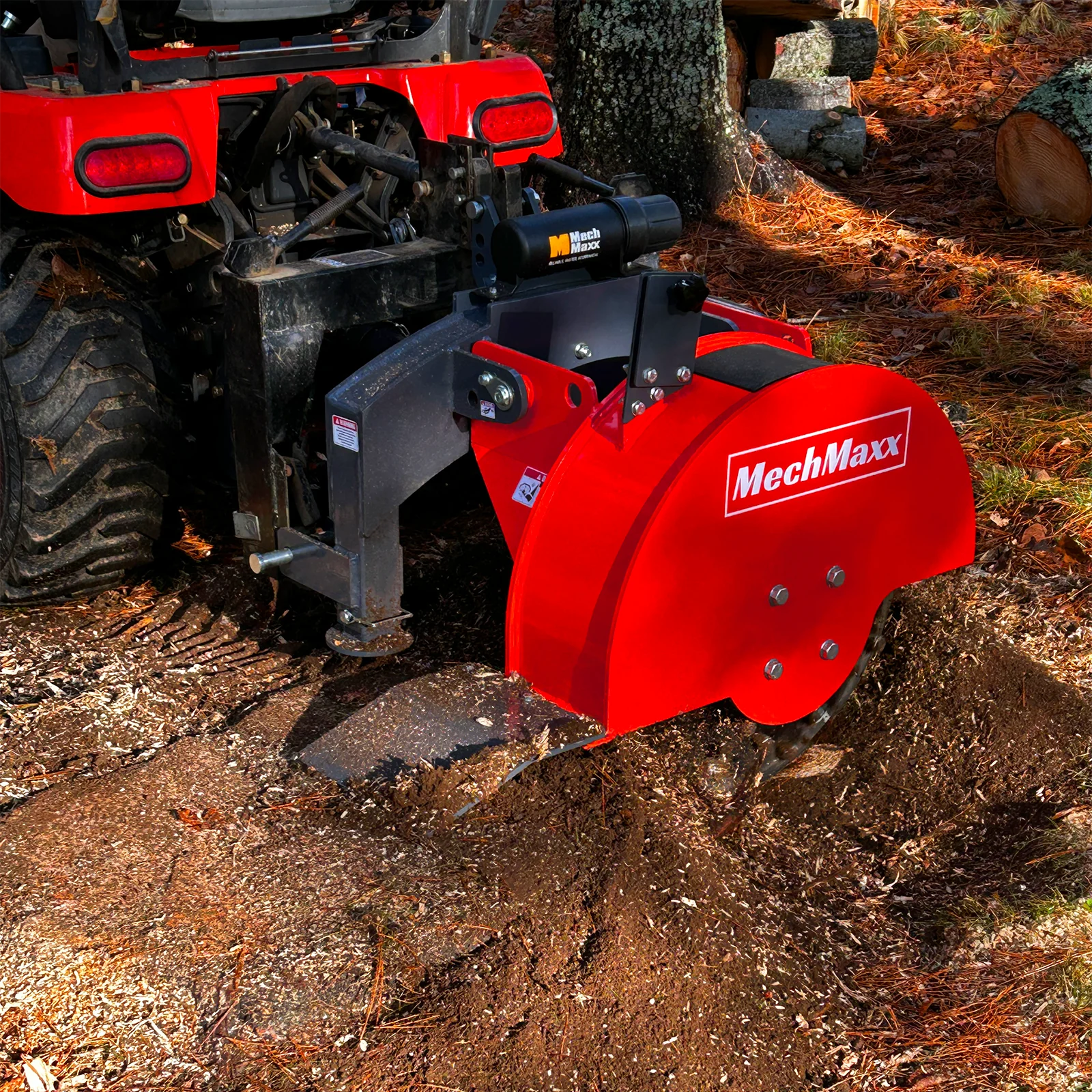 Broyeur de souches MechMaxx SG24 2025 – Attelage de prise de force 3 points avec 34 dents en carbure + arbre de prise de force inclus