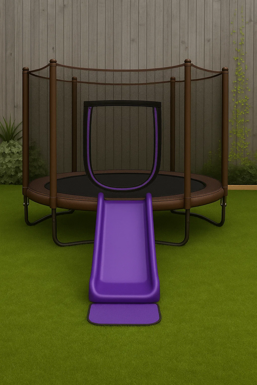 Trampoline avec toboggan, PVC violet, extérieur, 220×220×210 cm doQeHNf113HP