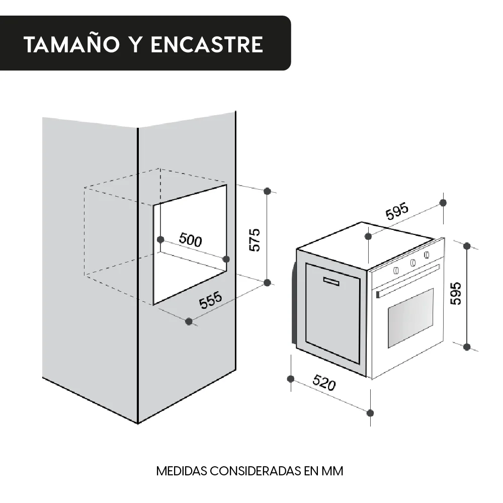 2025 Elegance III Indbygget ovn 52 liter FDV